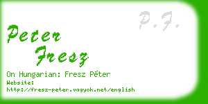peter fresz business card